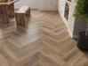 SPC Click Vinyl Herringbone Flooring – Golden Brown Oak – 128mm x 615mm – 6.5/0.5mm