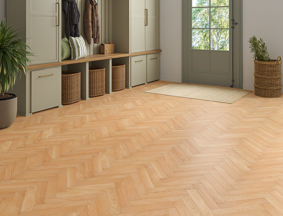 Natural Oak engineered oak herringbone flooring 70mm
