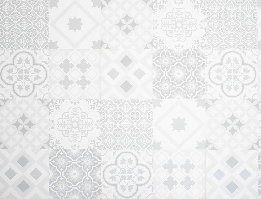 Laminate Tile Flooring – Grey & White Geometric – Monarch Kettlewell – 405mm x 805mm – 8mm