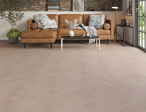 Laminate Herringbone Flooring – Smoky Grey – Oakleigh Helmsley – 100mm x 600mm – 8mm