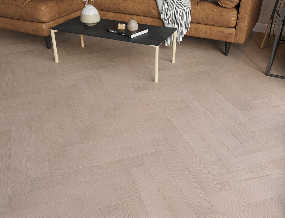 Laminate Herringbone Flooring – Smoky Grey – Oakleigh Helmsley – 100mm x 600mm – 8mm