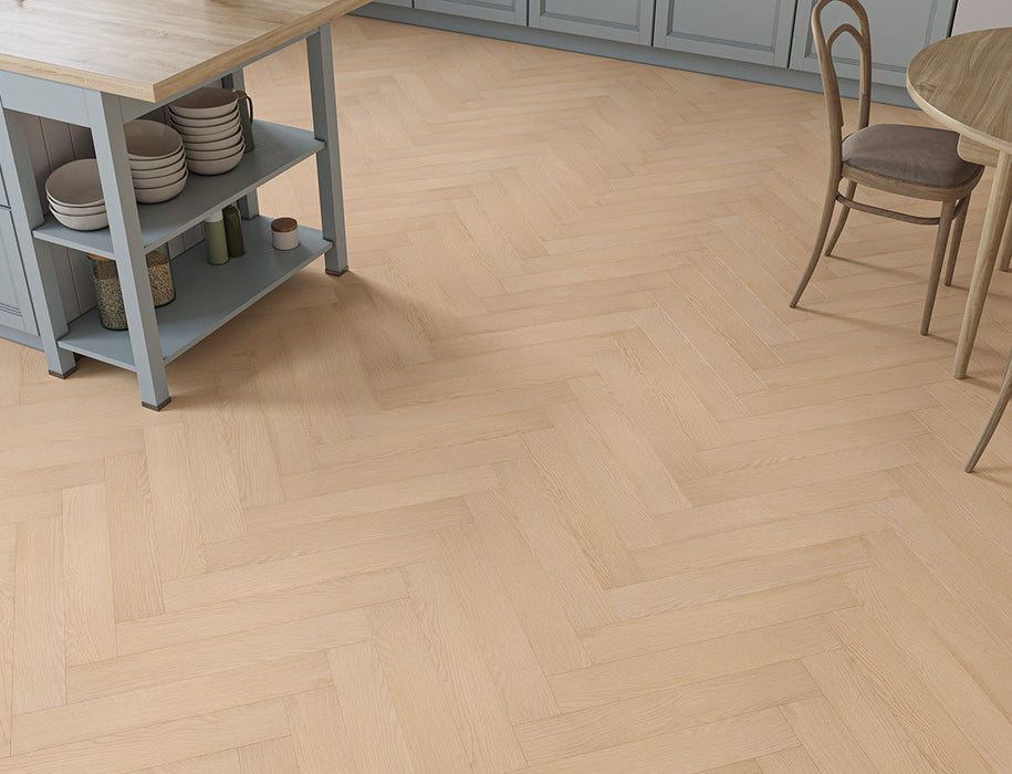 Laminate Herringbone Flooring – Natural Honey – Oakleigh Kingham – 100mm x 600mm – 8mm