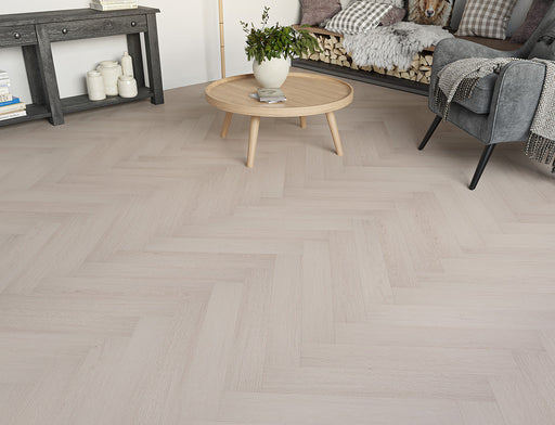 Laminate Herringbone Flooring – Light Grey – Oakleigh Malham – 100mm x 600mm – 8mm