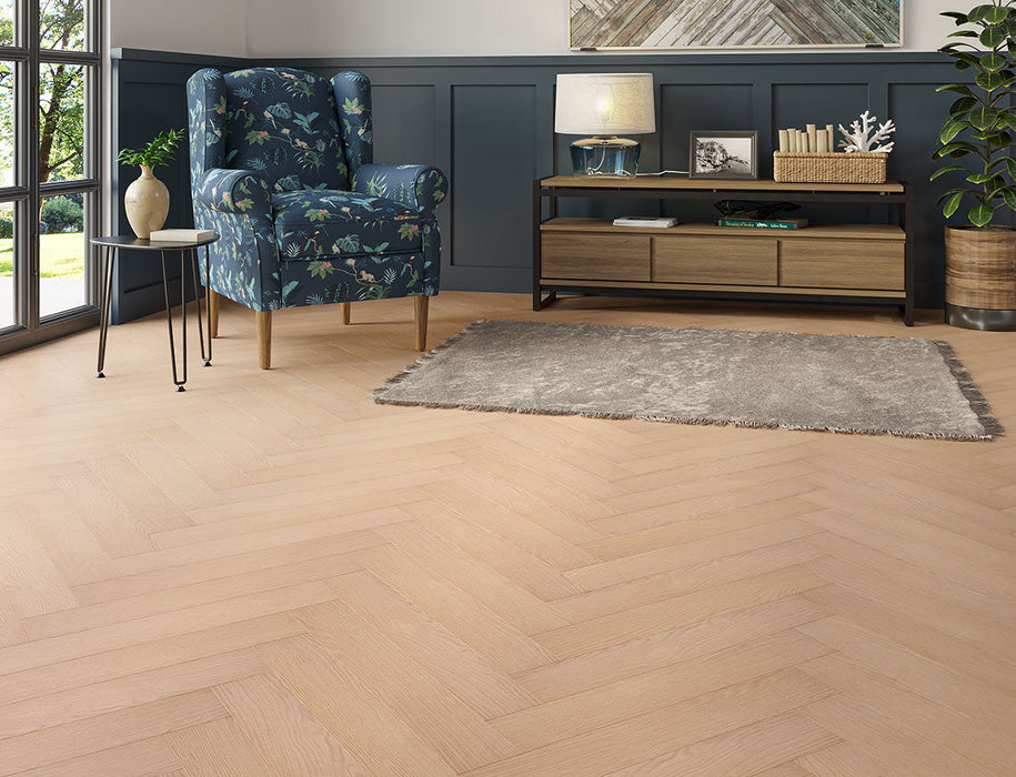 Laminate Herringbone Flooring – Soft Brown – Oakleigh Ripley – 100mm x 600mm – 8mm