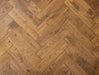 Solid Wood Herringbone Flooring – Smoked Oak – Smoked Brushed UV Oiled – 70mm x 350mm – 18mm