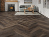 SPC Click Vinyl Herringbone Flooring – Brown Black Oak – 128mm x 615mm – 6.5/0.5mm
