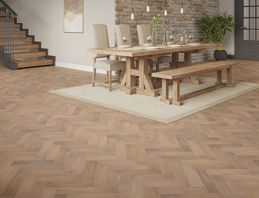 Grey Oak engineered oak herringbone flooring 80mm