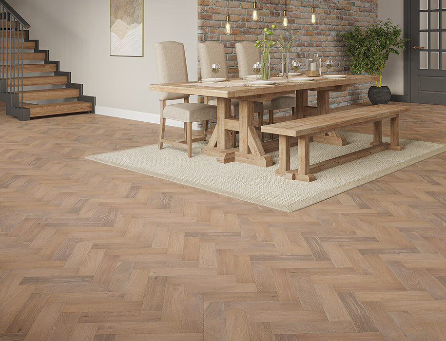 Grey Oak engineered oak herringbone flooring 80mm