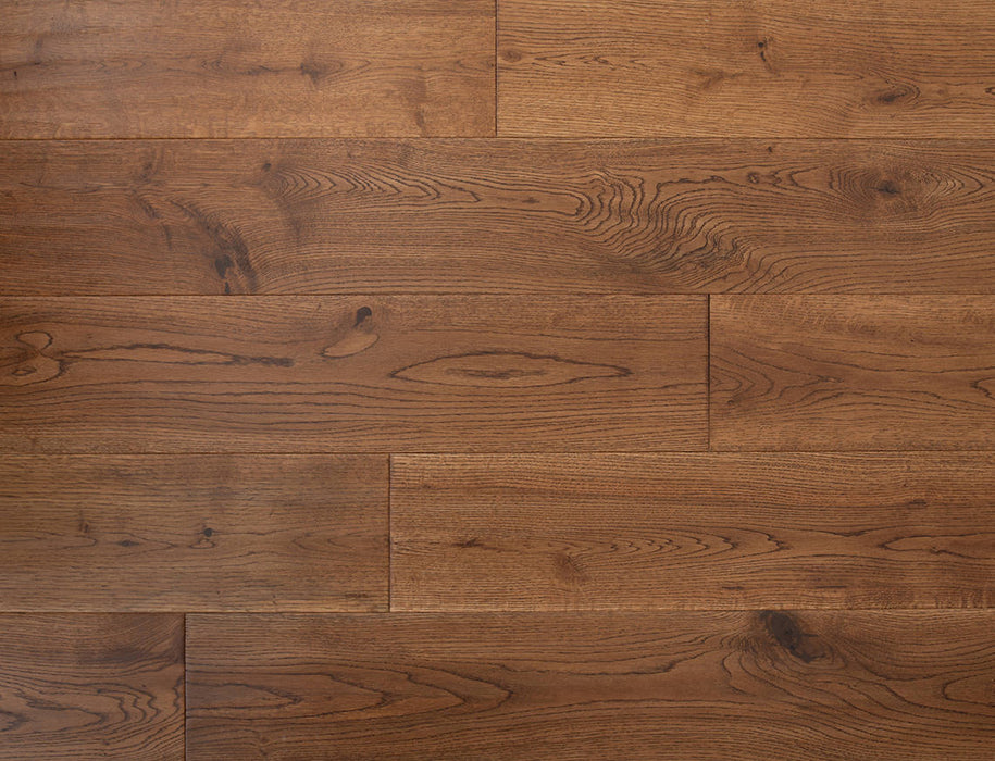 Solid Wood Flooring – Golden Oak – Handscraped UV Lacquered – 150mm x 300-1200mm – 18mm