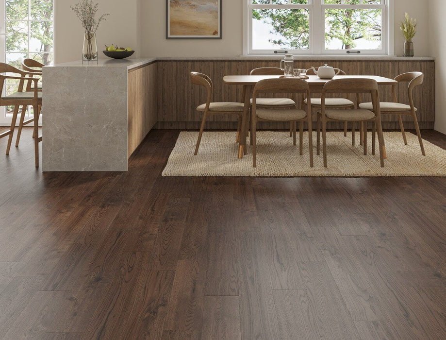 Coffee Brown solid wood straight planks flooring – view 2