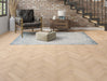 White Smoked Oak engineered oak herringbone flooring 70mm