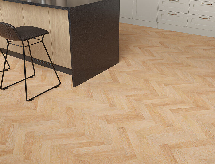 Natural Limed White Oak engineered oak herringbone flooring 70mm