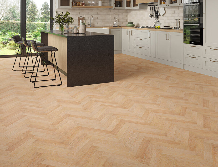 Natural Limed White Oak engineered oak herringbone flooring 70mm