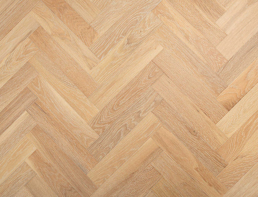 Engineered Oak Herringbone Flooring – Natural Limed White Oak – Brushed Lacquered – 70mm x 350mm – 10/2.5mm