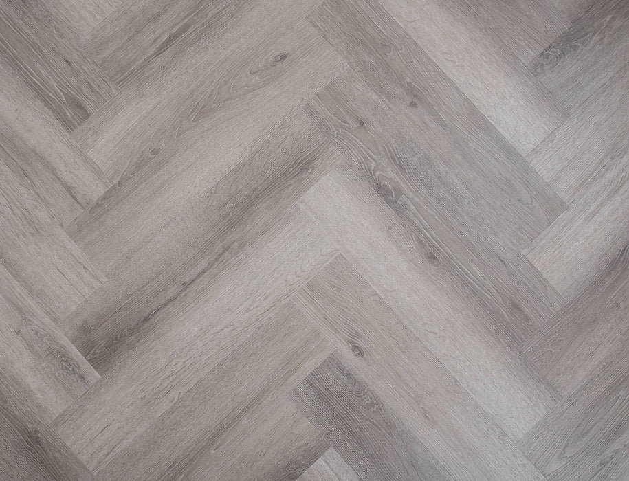 SPC Click Vinyl Herringbone Flooring – Grey Oak – 128mm x 615mm – 5/0.5mm