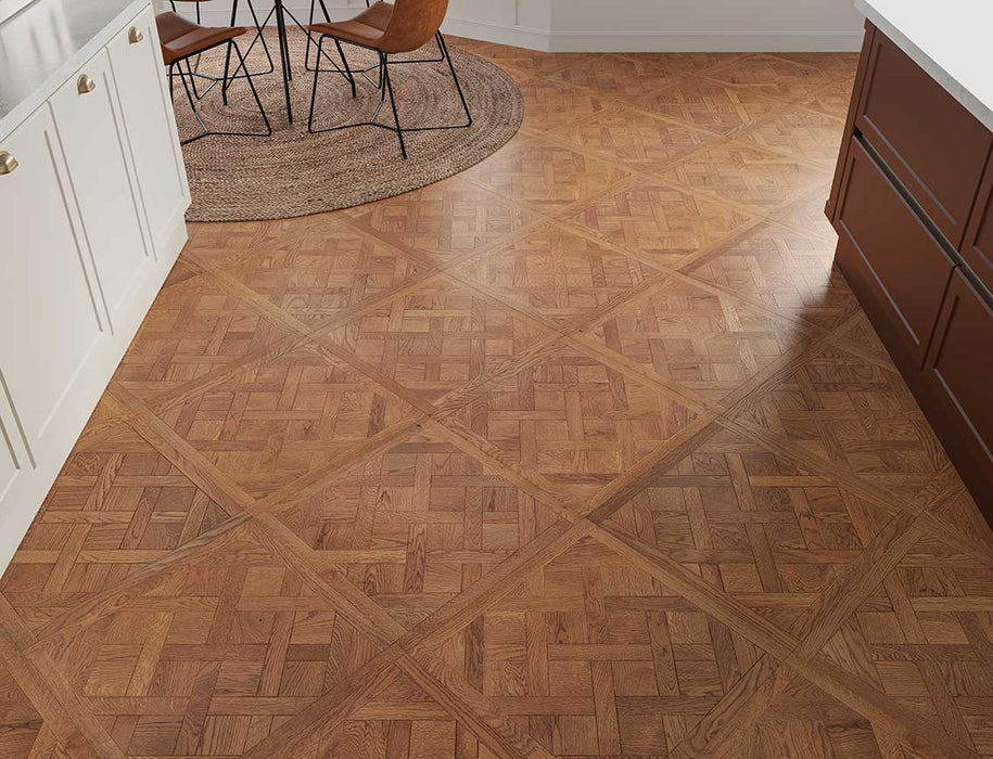 Golden Oak engineered oak versailles flooring 600mm