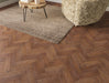 Dark Golden Oak engineered oak herringbone flooring 80mm