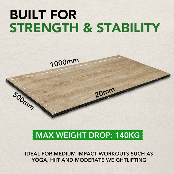 20mm Konnecta Wood Effect Gym Flooring Mats