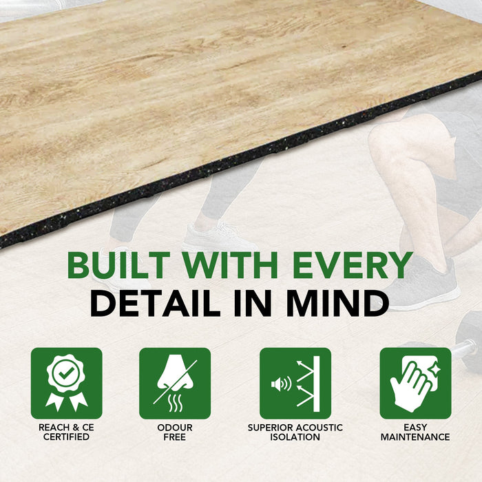 20mm Konnecta Wood Effect Gym Flooring Mats