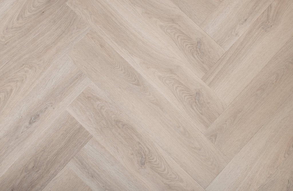 Grey Oak LVT herringbone flooring