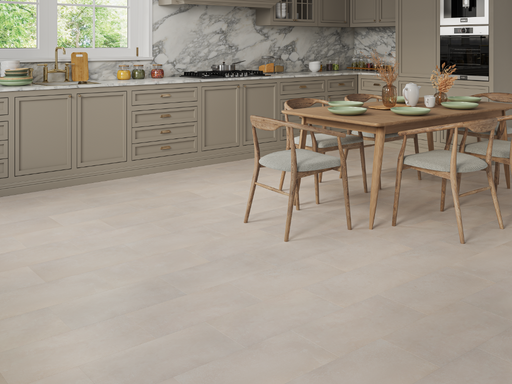 Ivory Marble LVT tile flooring room scene