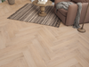 Soft Brown Oak LVT herringbone flooring room scene