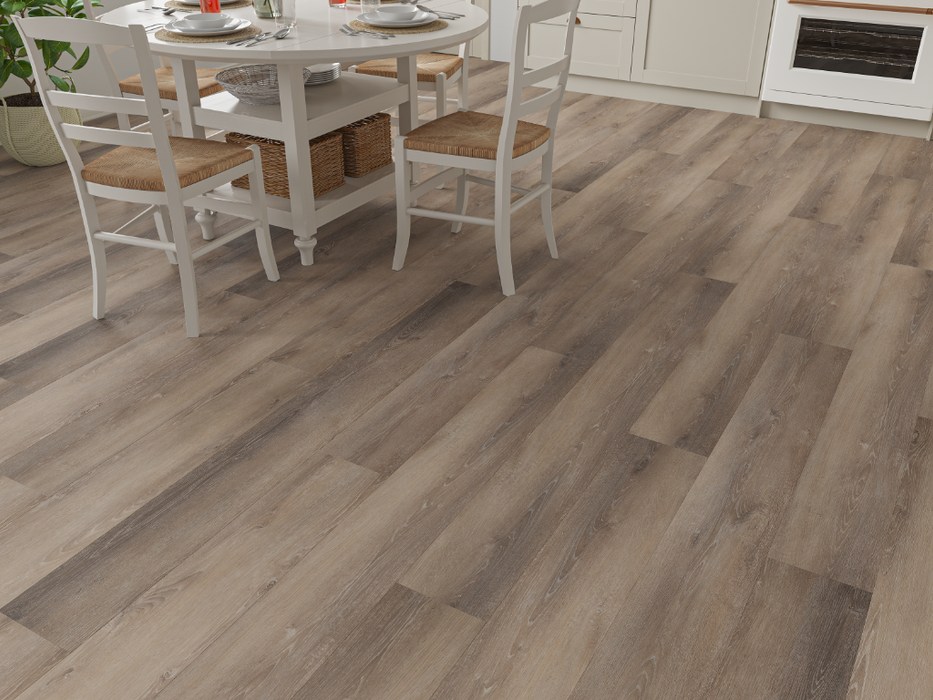 Grey Oak LVT straight plank flooring room scene