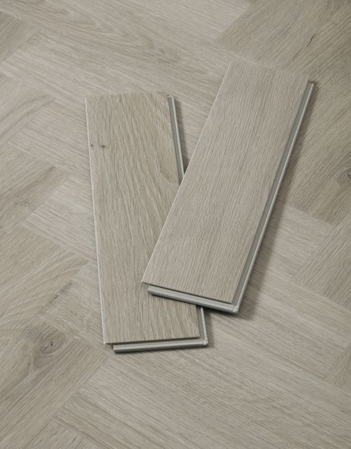 EvoCore Classic Herringbone Oxford Light Grey Oak Flooring