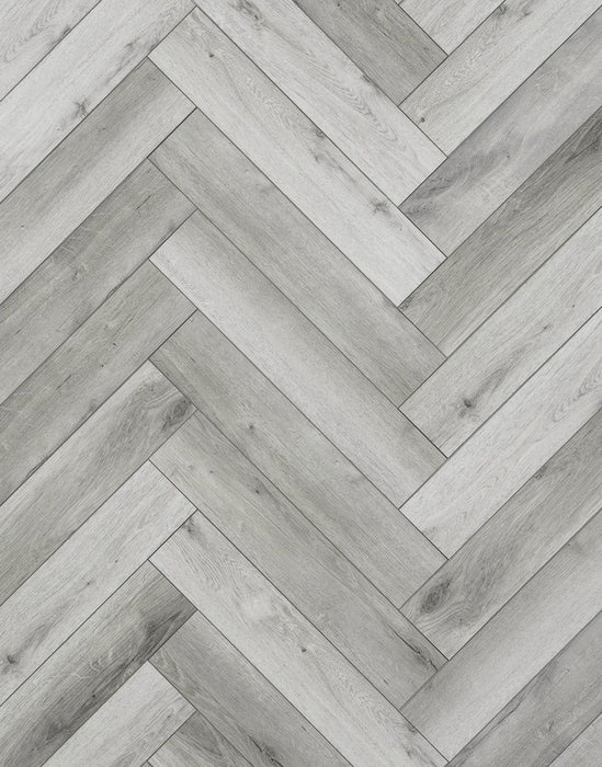 EvoCore Premium Herringbone Shoreline Grey Oak Flooring