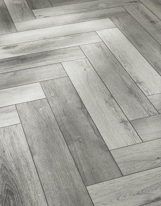 EvoCore Premium Herringbone Shoreline Grey Oak Flooring