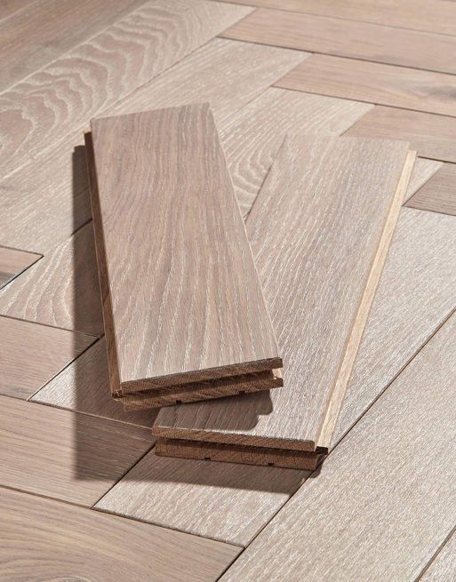 Park Avenue Herringbone Frosted Oak Solid Wood Flooring