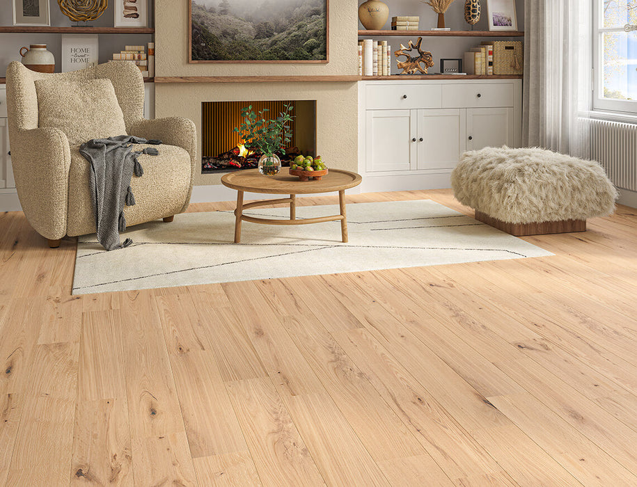 Natural Oak engineered oak plank flooring 150mm