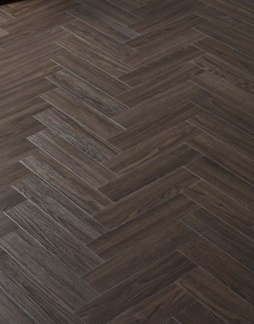 Classic Herringbone Ebony LVT Stick Down Flooring £29.99/m² xccscss.