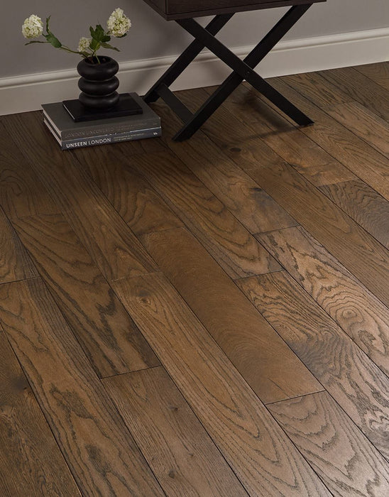 Deluxe Espresso Oak Brushed & Oiled Solid Wood Flooring