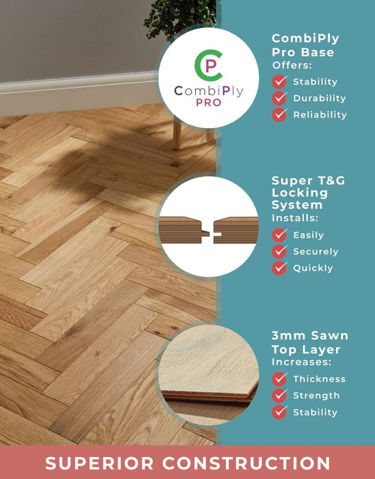 Oxford Herringbone Natural Oak Brushed & Oiled Engineered Wood Flooring £64.99/m² xccscss.