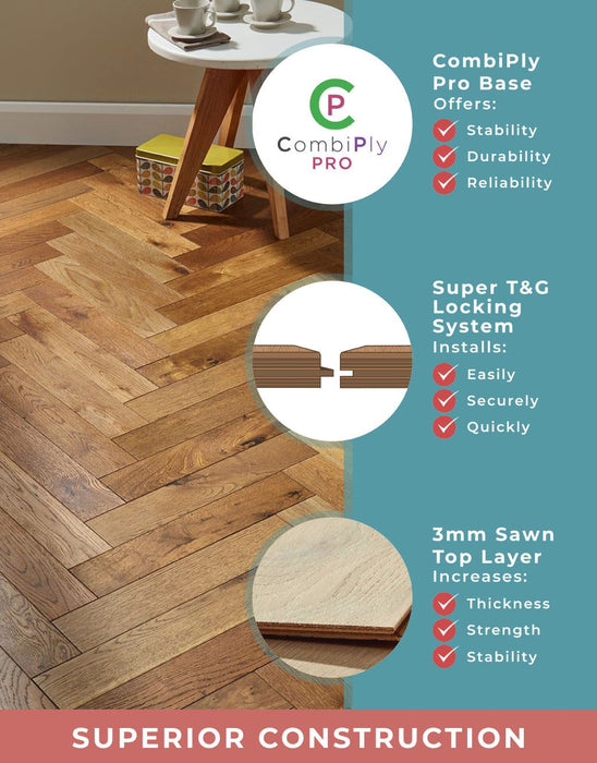 Oxford Herringbone Golden Smoked Oak Brushed & Lacquered Engineered Wood Flooring £64.99/m² xccscss.