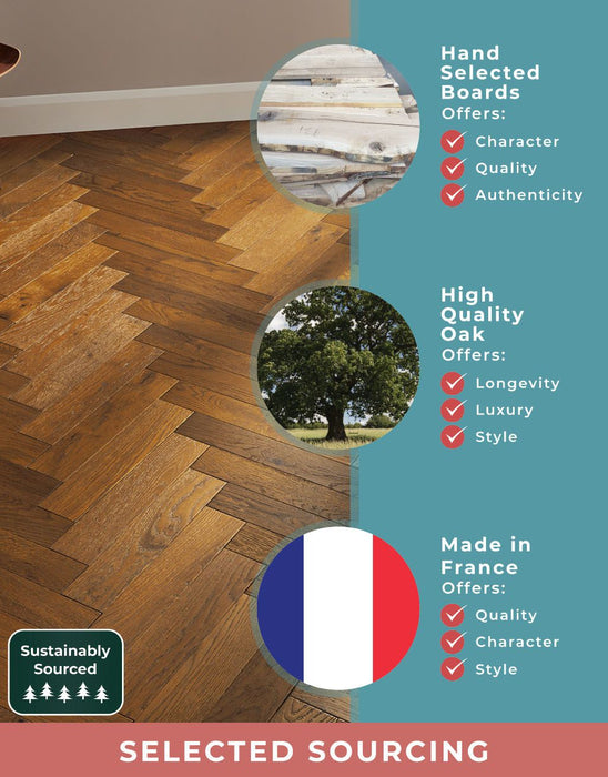 Oxford Herringbone Honeycomb Oak Brushed & Oiled Engineered Wood Flooring £64.99/m² xccscss.