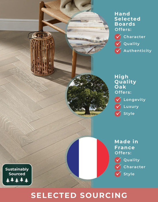 Oxford Herringbone Pearl Grey Oak Brushed & Lacquered Engineered Wood Flooring £64.99/m² xccscss.