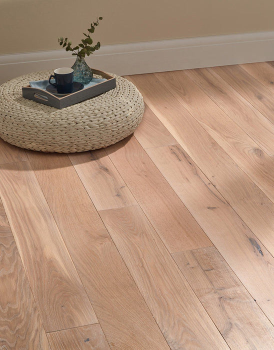 Deluxe Frosted Oak Brushed & Oiled Solid Wood Flooring